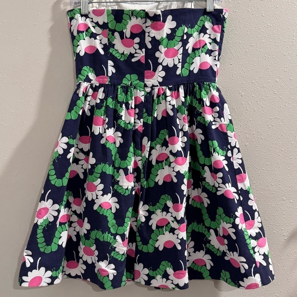 Lilly Pulitzer 4 Yum Yum Caterpillar Lottie Strapless Tube Dress Spring Summer - Picture 2 of 5